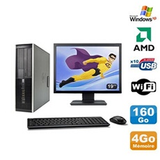 PC De Bureau HP PC HP Compaq 6005 Sff Amd Athlon II X2 B24 3.0Ghz 4Go 160Go Hdd Ecran 19 WiFi Windows Xp