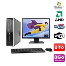 PC De Bureau HP Lot PC HP Compaq 6005 Pro Sff Amd 3Ghz 8Go 2To Graveur WiFi Win 7 Pro + 17"