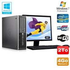 Pc elite 8300 sff i5-3470 3.2ghz 4go 2to graveur wifi w7 ecran 19'