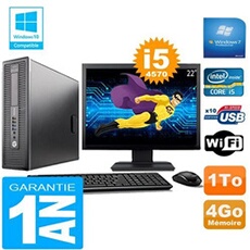 Pc elitedesk 800 g1 sff core i5-4570 4go disque 1 to wifi w7 ecran 22'
