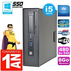 Pc elitedesk 800 g1 sff core i5-4570 8go disque 480go ssd graveur dvd wifi w7
