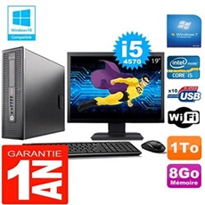 Pc elitedesk 800 g1 sff core i5-4570 8go disque 1 to wifi w7 ecran 19'