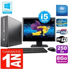 Pc elitedesk 800 g1 sff core i5-4570 8go disque 250 go wifi w7 ecran 22'