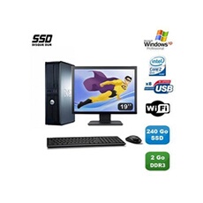 Dell Optiplex 380 Dt 19" Core 2 Duo 2,93 Ghz Ssd 240 Go 2 Go