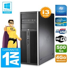 Pc tour compaq 8200 core i3-2120 ram 4go disque 500 go graveur dvd wifi w7