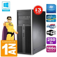 Pc tour compaq 8200 core i3-2120 ram 16go disque 250 go graveur dvd wifi w7