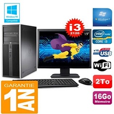 Pc tour compaq 8200 core i3-2120 ram 16go disque 2 to wifi w7 ecran 19'