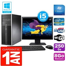 Pc tour compaq 8200 core i5-2400 ram 8go disque 250 go wifi w7 ecran 19'