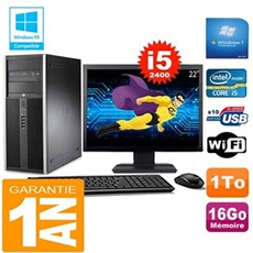 Pc tour compaq 8200 core i5-2400 ram 16go disque 1 to wifi w7 ecran 22'