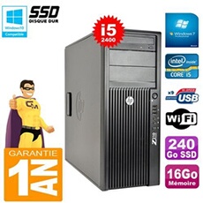 Pc tour workstation z210 i5-2400 ram 16go disque 240go ssd graveur dvd wifi w7