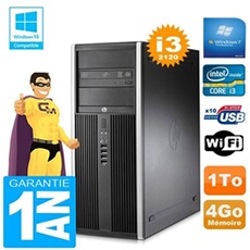 Pc tour compaq 8200 core i3-2120 ram 4go disque 1 to graveur dvd wifi w7