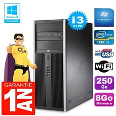Pc tour compaq 8200 core i3-2120 ram 8go disque 250 go graveur dvd wifi w7