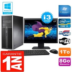 Pc tour compaq 8200 core i3-2120 ram 8go disque 1 to wifi w7 ecran 19'