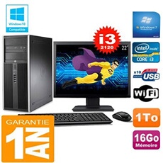 Pc tour compaq 8200 core i3-2120 ram 16go disque 1 to wifi w7 ecran 22'