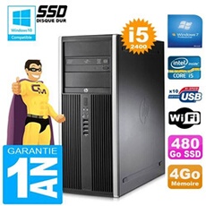 Pc tour compaq 8200 core i5-2400 ram 4go disque 480go ssd graveur dvd wifi w7