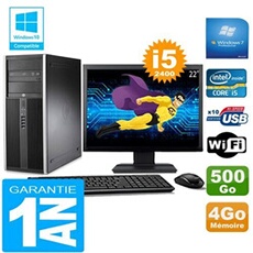 Pc tour compaq 8200 core i5-2400 ram 4go disque 500 go wifi w7 ecran 22'