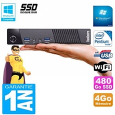 Ultra mini pc m73 usff tiny g3250t 4go disque 480go ssd wifi w7