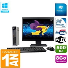 Ultra mini pc m73 usff tiny g3250t 8go disque 500go wifi w7 ecran 17'