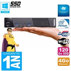 Ultra mini pc m73 usff tiny g3250t 4go disque 120go ssd wifi w7