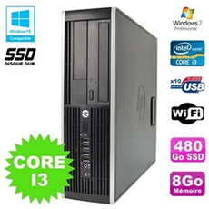 Pc elite 8200 sff intel core i3 3.1ghz 8go disque 480go ssd dvd wifi w7