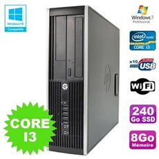 Pc elite 8200 sff intel core i3 3.1ghz 8go disque 240go ssd dvd wifi w7