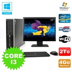 Pc elite 8200 sff core i3 3.1ghz 4go 2to dvd wifi w7 ecran 17'