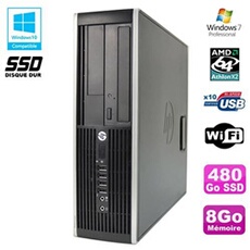Pc De Bureau Hp Pc Hp Compaq 6005 Pro Sff Amd 3Ghz 8Go Ddr3 480Go Ssd Graveur Wifi Win 7 Pro