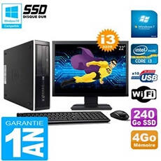 Pc compaq pro 6300 sff i3-3220 4go 240go ssd graveur dvd wifi w7 ecran 22'