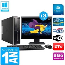 Pc compaq pro 6300 sff i3-3220 8go 2to graveur dvd wifi w7 ecran 22'