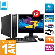 Pc compaq pro 6300 sff i3-3220 16go 1to graveur dvd wifi w7 ecran 17'