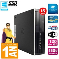 Pc compaq pro 6300 sff i5-2400 ram 16go disque 120go ssd graveur dvd wifi w7