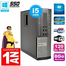 Pc 990 sff core i5-2400 ram 8go disque 120go ssd graveur wifi w7