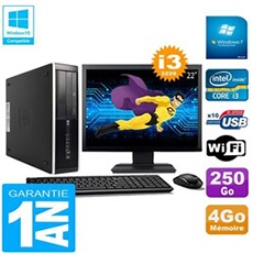 Pc compaq pro 6300 sff i3-3220 4go 250go graveur dvd wifi w7 ecran 22'