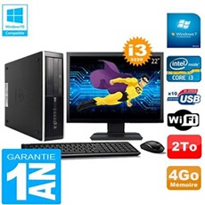 Pc compaq pro 6300 sff i3-3220 4go 2to graveur dvd wifi w7 ecran 22'