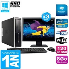 Pc compaq pro 6300 sff i3-3220 8go 120go ssd graveur dvd wifi w7 ecran 17'