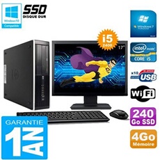 Pc compaq pro 6300 sff i5-2400 4go 240go ssd graveur dvd wifi w7 ecran 17'