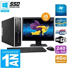 Pc compaq pro 6300 sff i5-2400 4go 240go ssd graveur dvd wifi w7 ecran 19'
