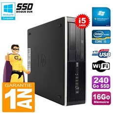 Pc compaq pro 6300 sff i5-2400 ram 16go disque 240go ssd graveur dvd wifi w7