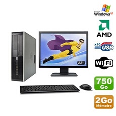 PC De Bureau HP PC HP Compaq 6005 Sff Amd Athlon II X2 B24 3.0Ghz 2Go 750Go Hdd Ecran 22 WiFi Windows Xp