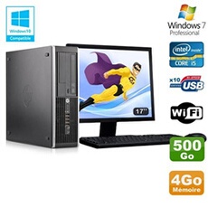 Pc elite 8300 sff i5-3470 3.2ghz 4go 500go graveur wifi w7 ecran 17'