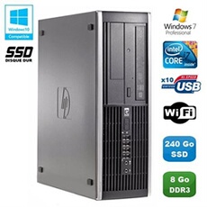 Pc compaq elite 8200 sff intel core i7 3.4ghz 8go 240go ssd graveur wifi w7