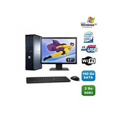 Dell Lot PC Optiplex 380 Dt Core 2 Duo E7500 2,92Ghz 2Go Ddr3 160Go Xp Pro +17"