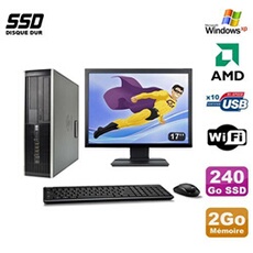PC De Bureau HP PC HP Compaq 6005 Sff Amd Athlon II X2 B24 3.0Ghz 2Go 240Go Hdd Ecran 17 WiFi Windows Xp
