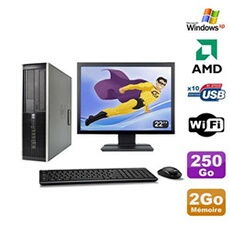 Pc De Bureau Hp Pc Hp Compaq 6005 Sff Amd Athlon Ii X2 B24 3.0Ghz 2Go 250Go Hdd Ecran 22 Wifi Windows Xp