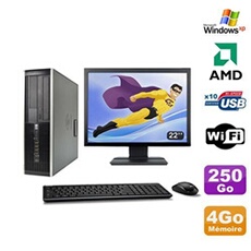 PC De Bureau HP PC HP Compaq 6005 Sff Amd Athlon II X2 B24 3.0Ghz 4Go 250Go Hdd Ecran 22 WiFi Windows Xp