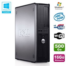 Pc optiplex 780 dt intel e5200 2,5ghz 16go disque 500go wifi win 7 pro