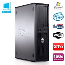 Pc optiplex 780 dt intel e8400 3ghz 16go disque 2000go wifi win 7 pro