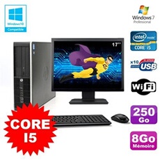 Pc elite 8200 sff core i5 3.1ghz 8go 250go dvd wifi w7 ecran 17'