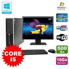 Pc elite 8200 sff core i5 3.1ghz 16go 500go dvd wifi w7 ecran 19'