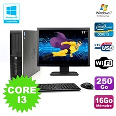 Pc elite 8200 sff core i3 3.1ghz 16go 250go dvd wifi w7 ecran 17'